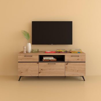 Q-1 + Q14 bajo TV 160 cm. con patas ebano-artisan